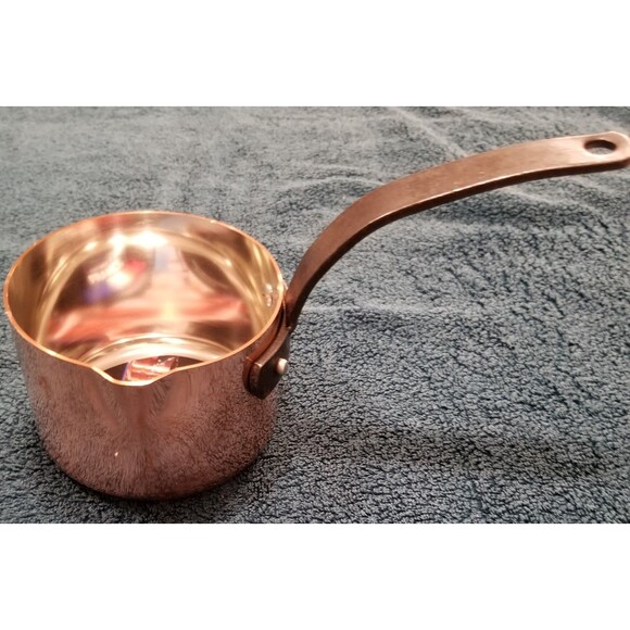 Baumalu copper pan 4 1/4" with cast iron handle new made in France tin lined - Picture 5 of 12